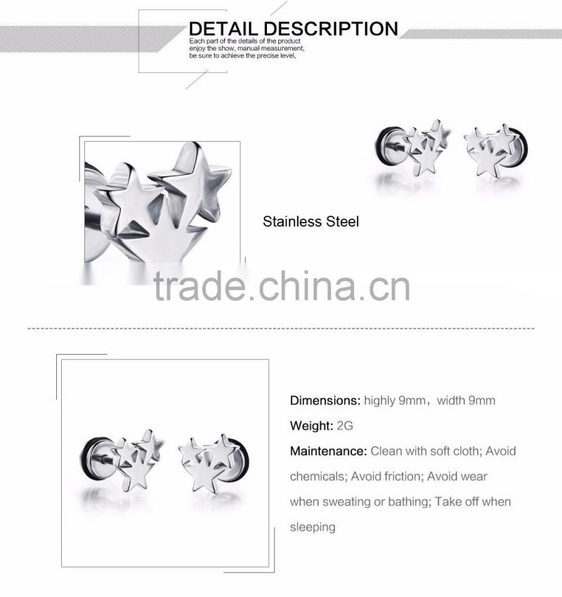 High quality stainless steel ear cuff earring , stainless steel earring for men