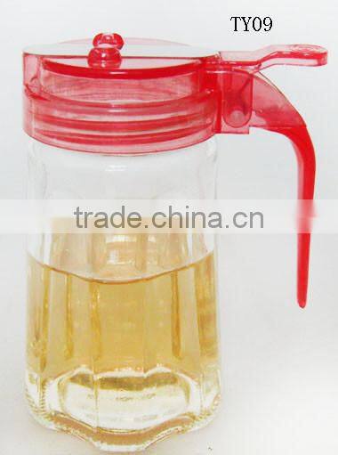 clear cylinder glass cooking oil dispenser with handle