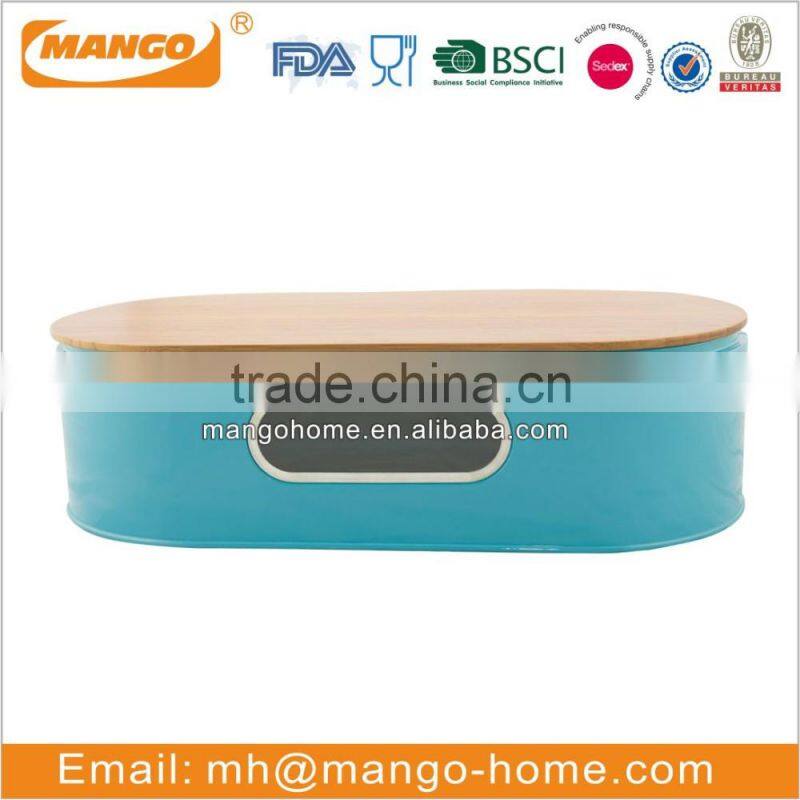 Colorful Bread Storage Bin with Bamboo Lid