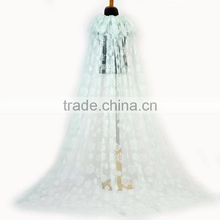 In Stock Green Blue Snowflake Tutu Dress Wedding Dress Cape Kids Dress Capes