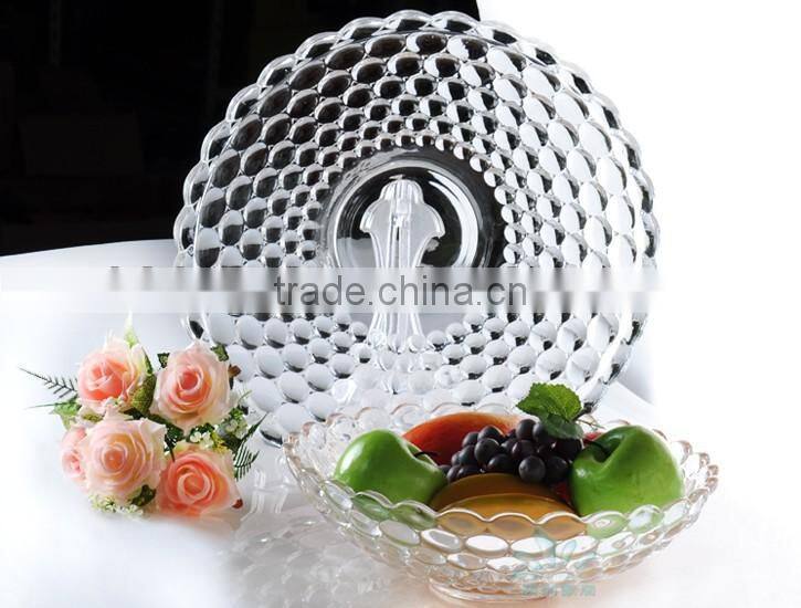 New clear glass fruit bowl salad candy plates round BHL-P4