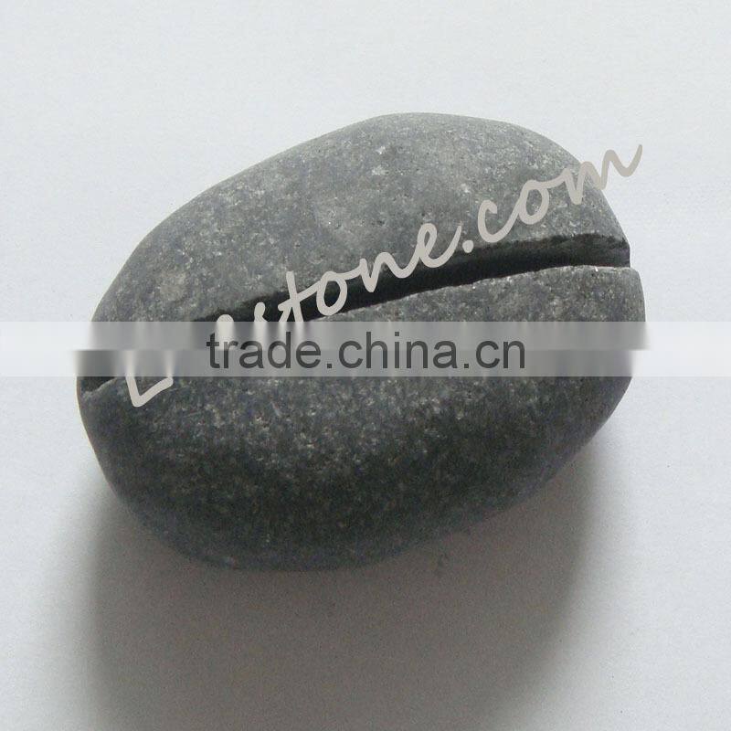 Hot sale high quality natural beautiful pebble stone creative cardcase crafts