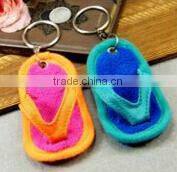 New products fashion wholesale alibaba cute key ring promotional gift craft mini felt sandal keychain made in China