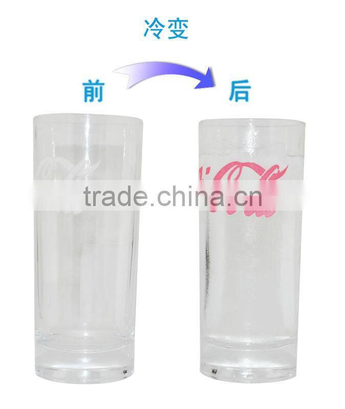 2016 New Item Cheap Price change color glass cup