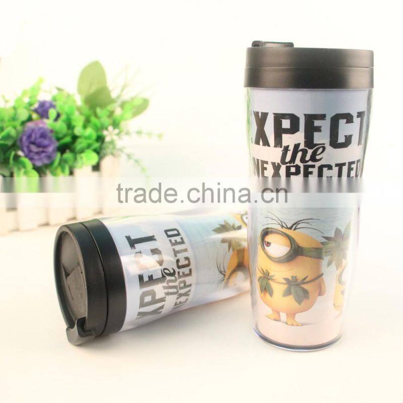 gift items 350ml ps double wall mug color changing with logo