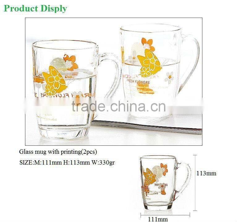 decal printing glass coffee mug