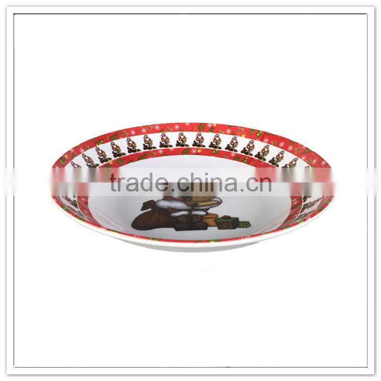 BPA free children Santa Claus holiday print melamine christmas kids bowl