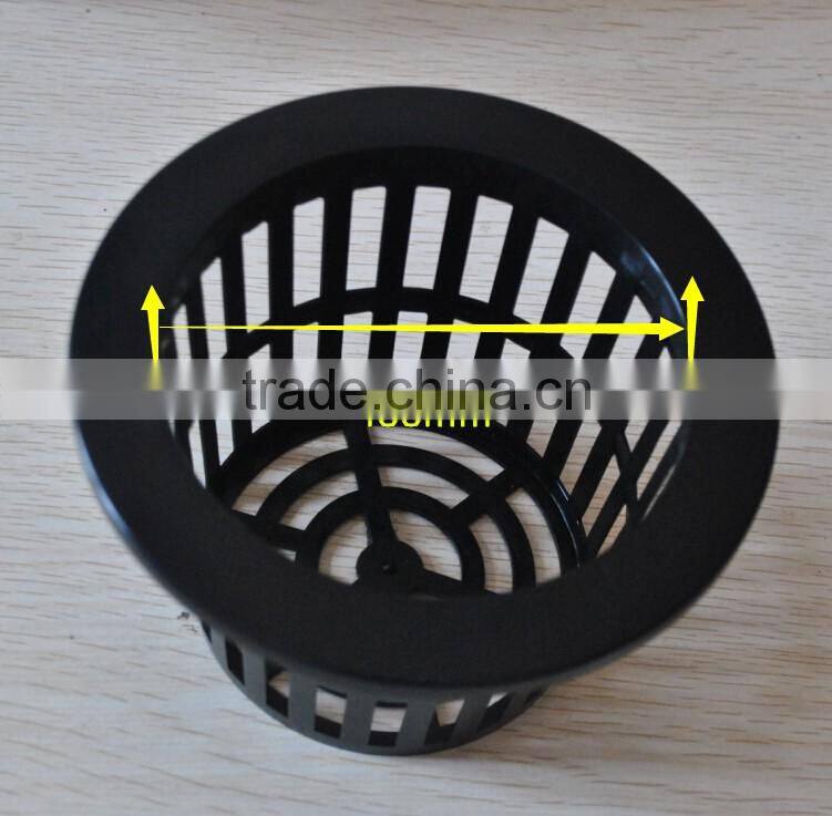 4'' inchs large size plastic Hydroponic system Black planting pots