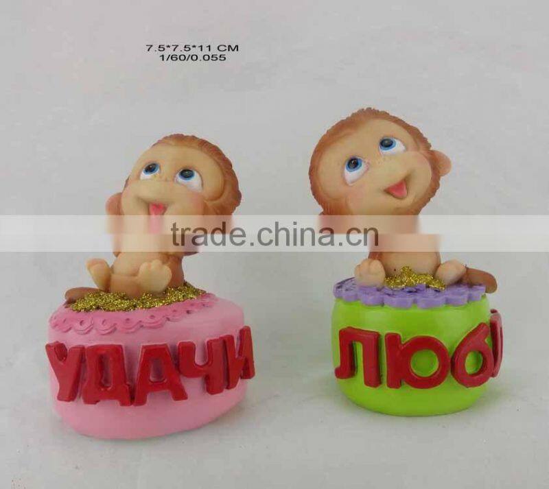 2016 new year decoration mresin onkey for sale