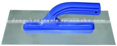 Carbon steel pointed trowel with wooden handle