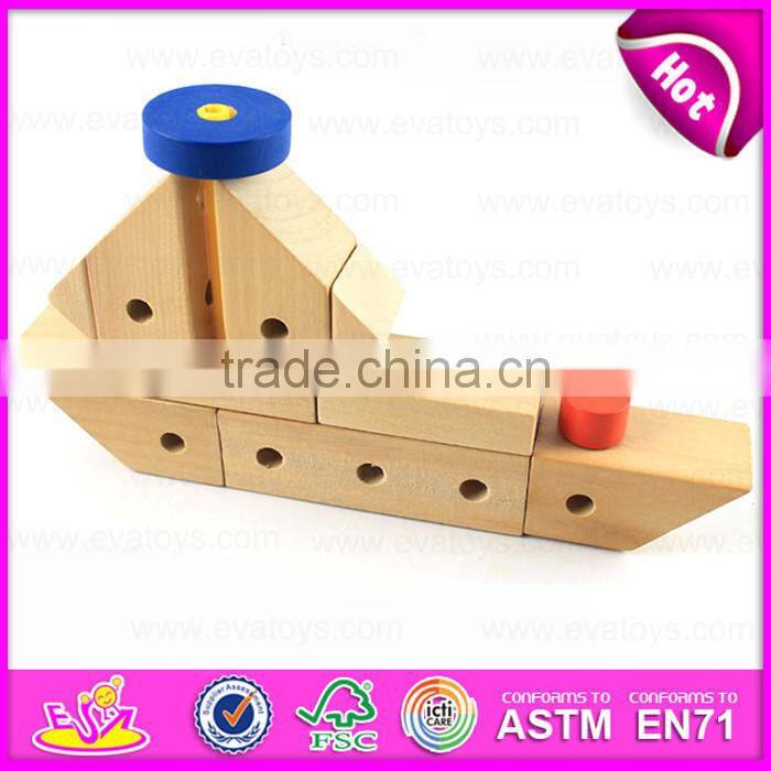 2015 Wooden Nut Screw Wooden Combination Toy,Children toys Screw nut combination,Good quality hand made wooden screw toy W03C014