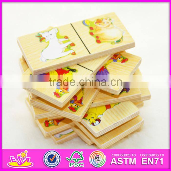 2016 New and popular children wooden mini domino toy WJ277619