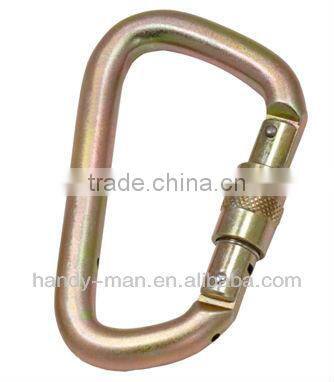 With CE EN362 Certification Steel Classic D Type Quicklock Carabiner