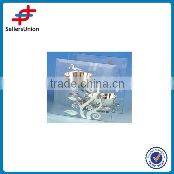 clear crystal candle holder