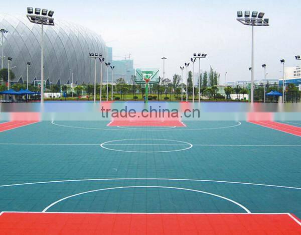 Suspended interlocking sports plastic flooring