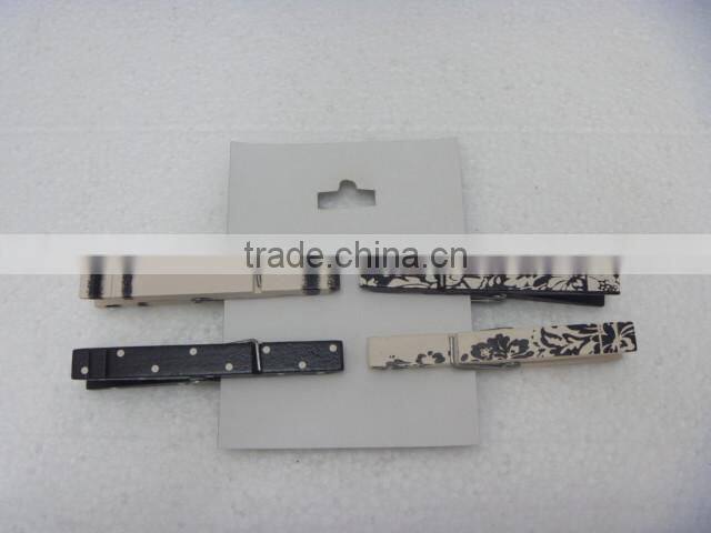 black/white design beautiful wooden clothes pegs/pins/clips