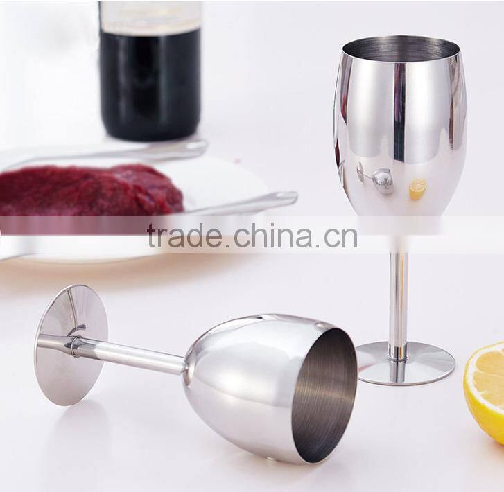8oz stainless steel wine cup metal silver goblet for america