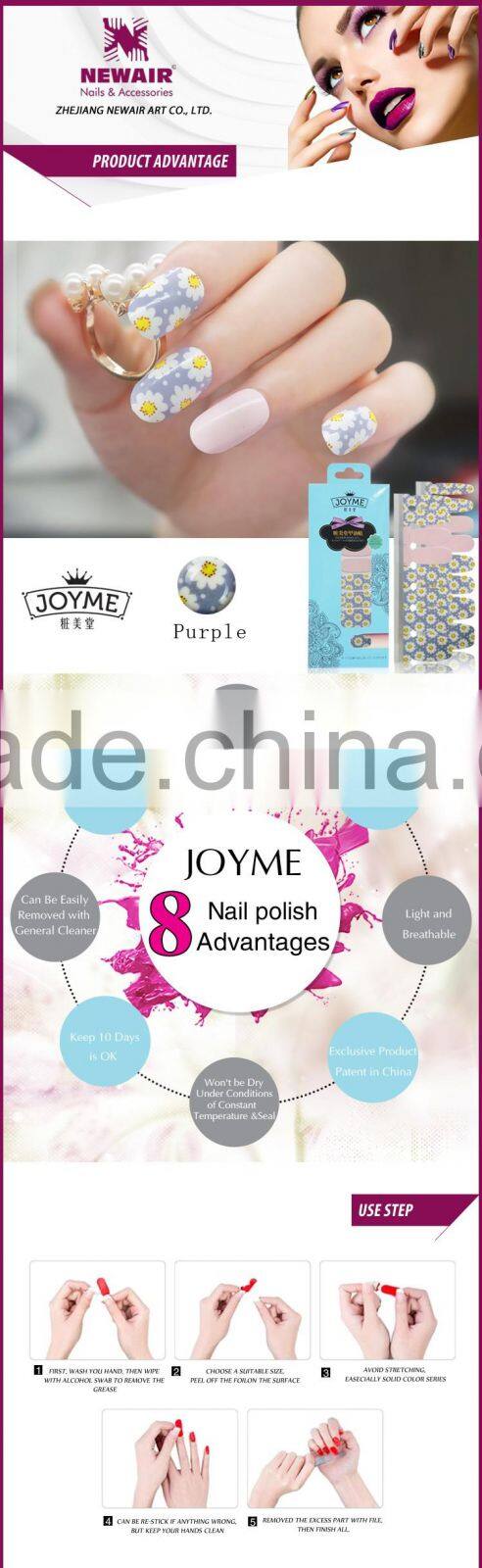 New Air Eco-friendly Nail Art New Style Handmade Finger Nail Sticker