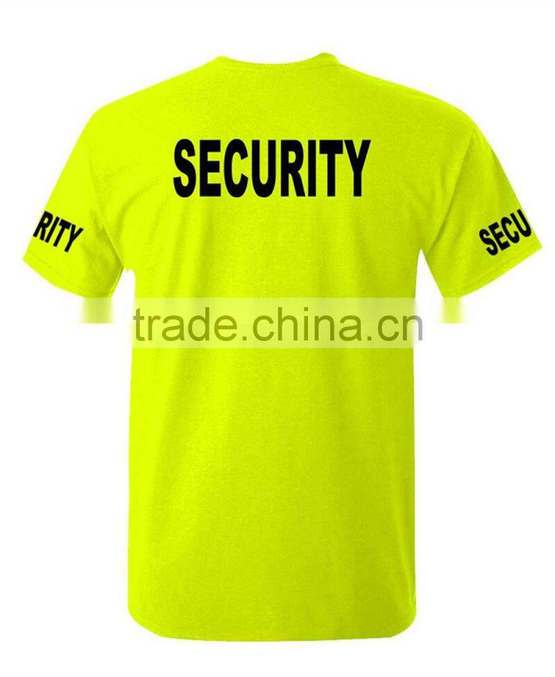 Mens Poly Cotton T-Shirt Preshrunk Jersey Knit Tee Green Security Guard Uniform Color