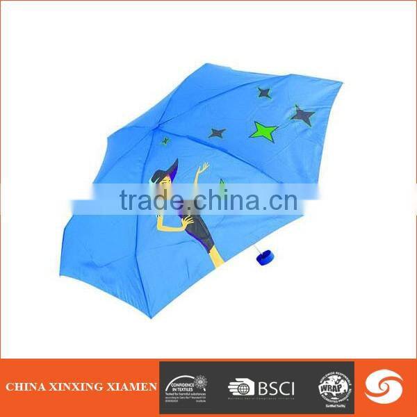 light green manual open 5 folding umbrella for girl