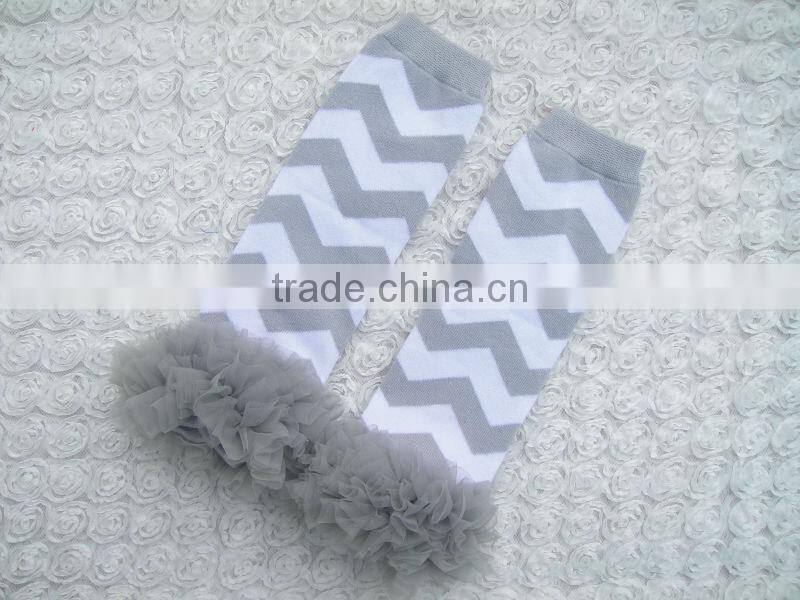 Christmas baby leg warmers Cotton Knitted Printed warmer with ruffles toddler knee high socks