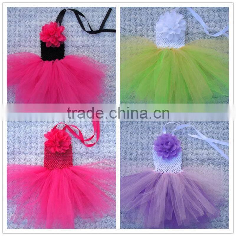 hot sale ballet tutus for sale/ crochet top tutus with flower/girls pettiskirt dress birthday party dress tutu wholesale