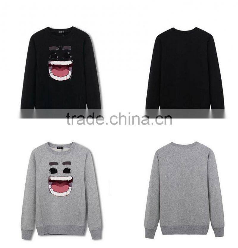 Hot Sale New Design Wholesale Casual Men Sweatshirt Custom Bulk Hoodies Cartoon Smile