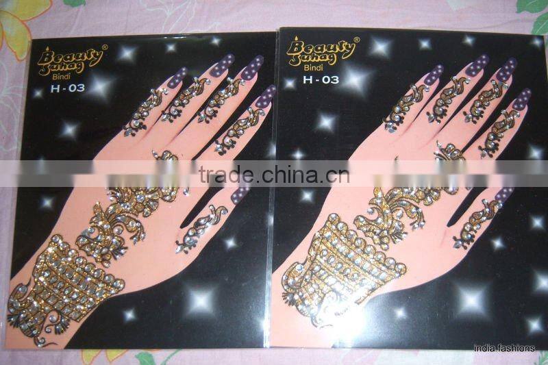 Crystal hand Tattoo BINDI HENNA STICKER PAYPAL accepted