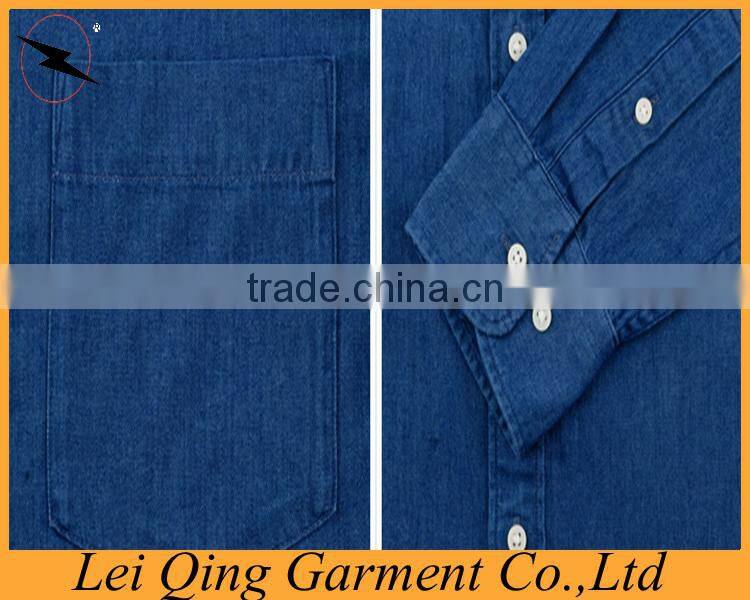 Long sleeve men cotton jean shirt denim shirt