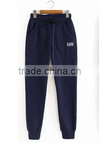 customized CVC 80/20Cotton sports pants cheaper promotional pants for women