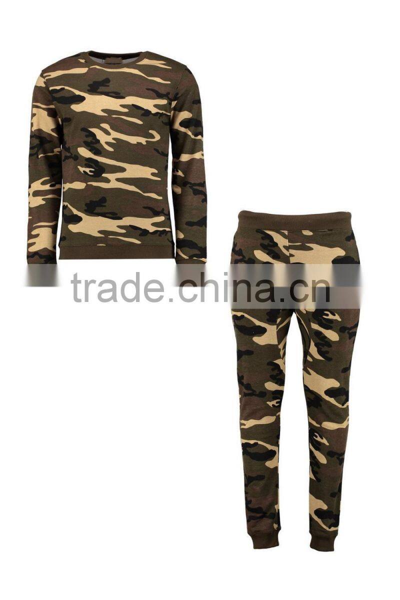 custom boys camo printing tracksuit for men sportswear