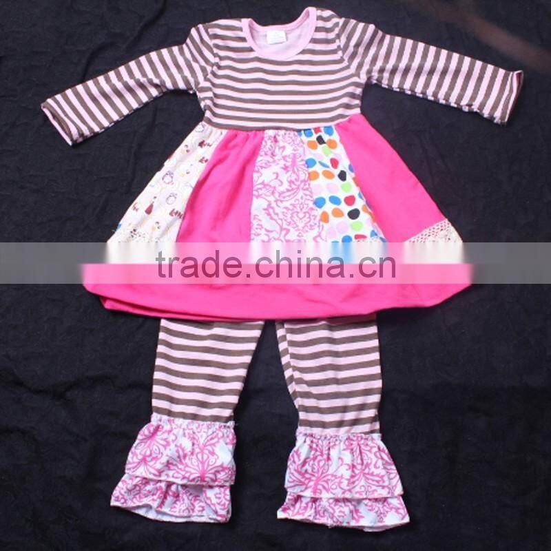 turkey wholesale children clothes bubble Splicing Flower Outfits sets LBYTZ001-67