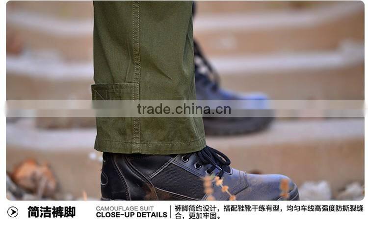 Juqian workwerar stylish casual quality quick drying green multi-pockets work pants mens with knee pad