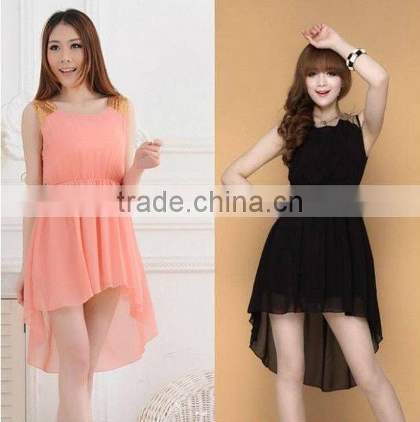 Women's Chiffon Casual Paillette Shoulder Dress