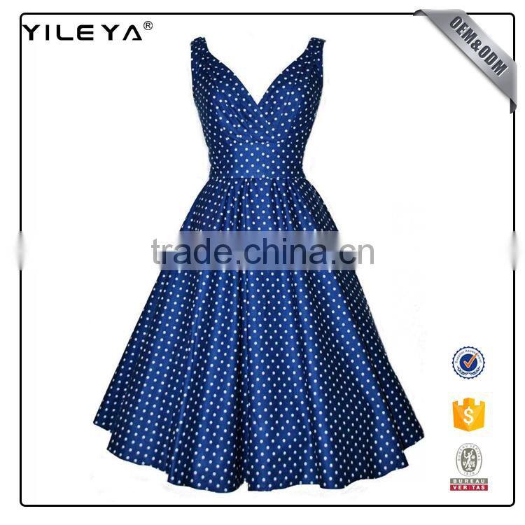 Factory direct offer rockabilly dress polka dots,polka dot dress,dot printed dresses