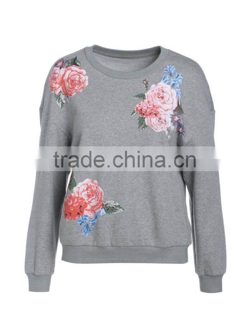 new style original fashion custom womens printed crewneck fleece sweatshirts LH5868