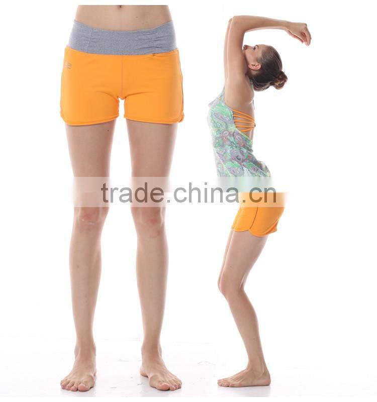 High quality women gym shorts custom fitness yoga pants in guangzhou manufacturer
