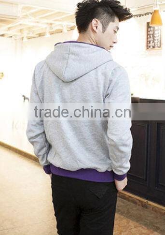 Wholesale Custome Blank Man Hoody With YKK Zipper