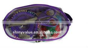 Different types sewing kits with sewing basket