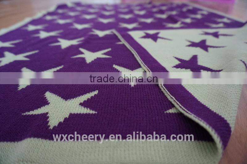soft Jacquard knitted baby throw Blanket