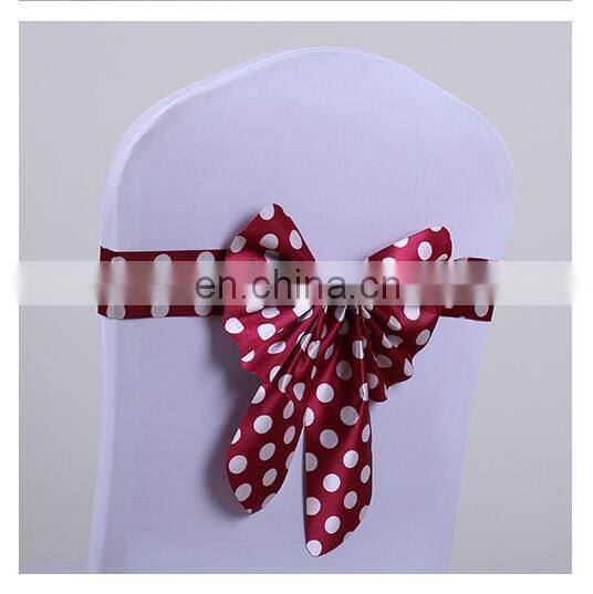 Plain Wholesale Banquet Polka Dot Chair Sash
