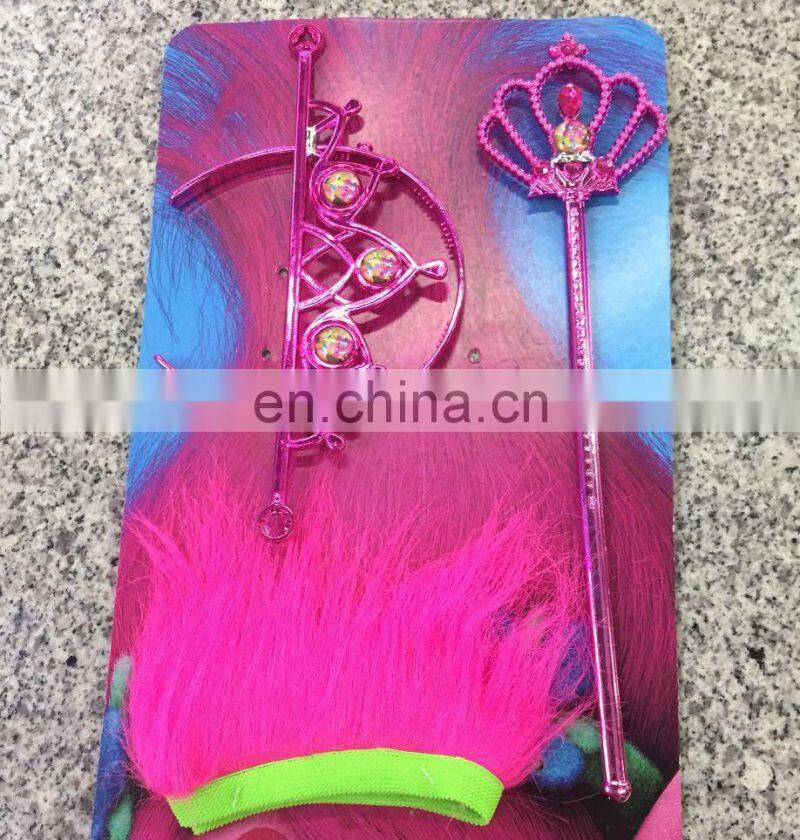 New products Halloween fancy dress Frozen elsa princess headband braid wigs for kids MFJ-0052