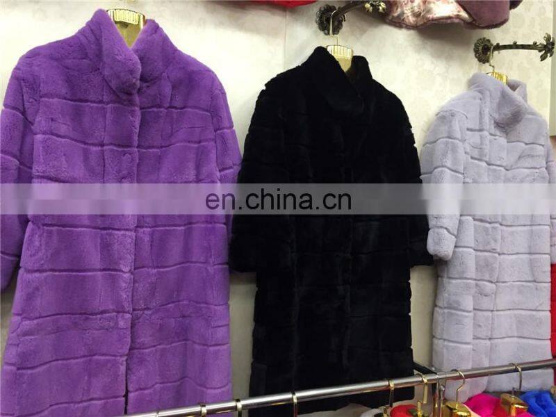New Fashioned Rex Rabbit Fur Coat Whole Rabbit Fur Skin Women Clothes