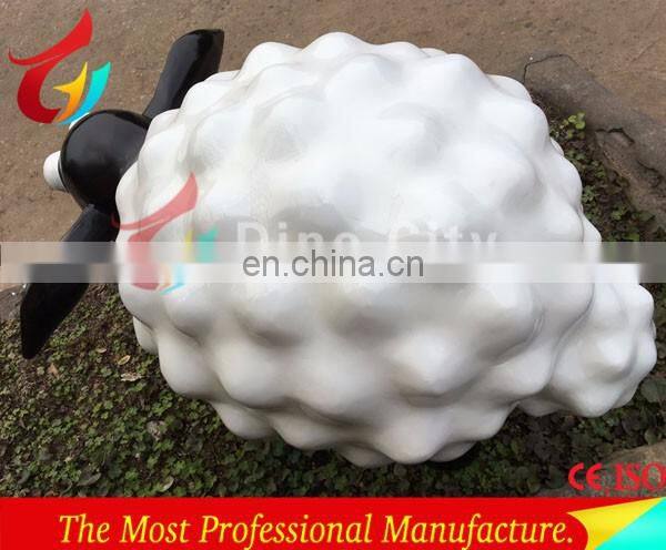 Amusement park decoration fiberglass life size sheep sculpture