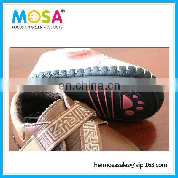 Pink White Genuine Leather Sport Girl Shoes Anti-Slip Fashion Design