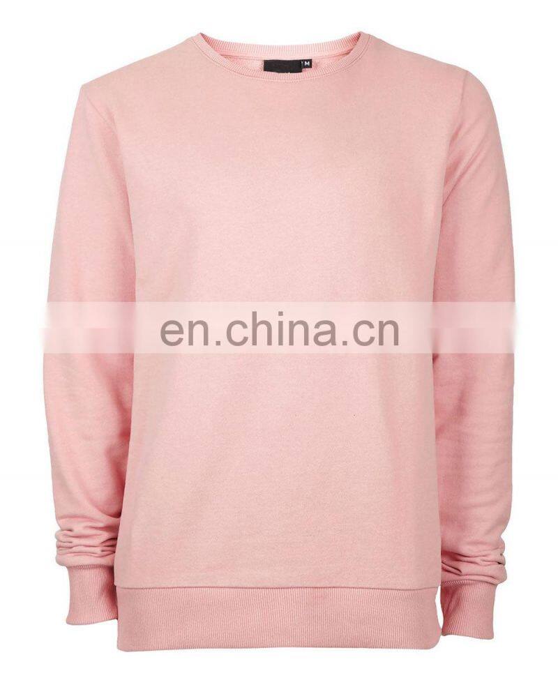 100% cotton plain pullover mens sweatshirts without hoods
