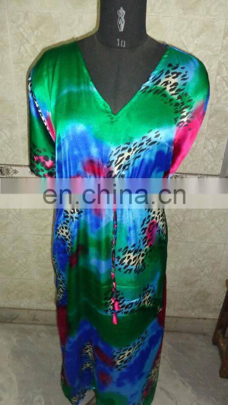 Printed Satin kaftan