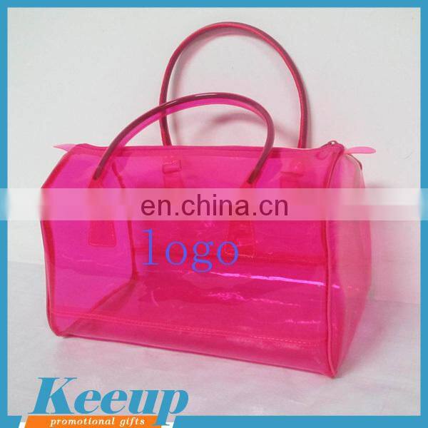 Custom transparent and eco-friendly pvc bags with handle