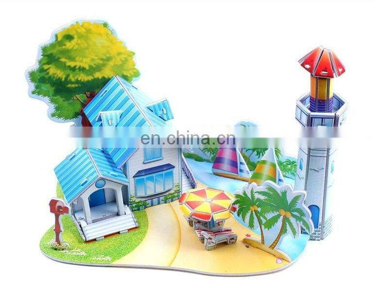 Custom promotional 3D building house puzzle educational toy