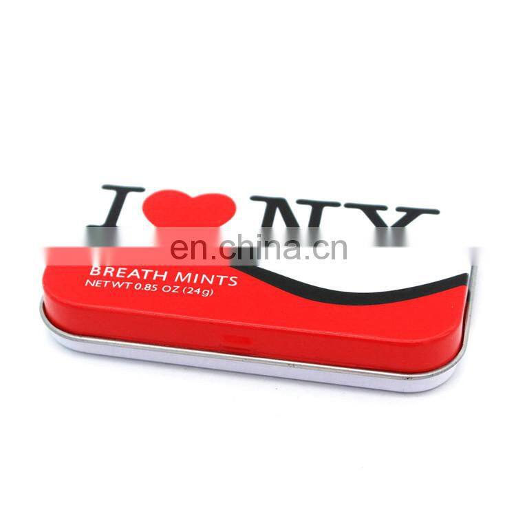 suqare candy storage open top tin can customized tin small mint can